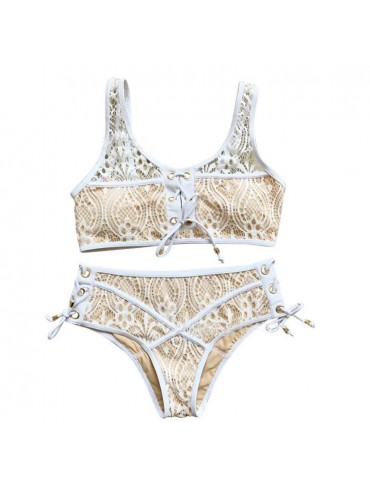 High Waist Laced Bikini Set