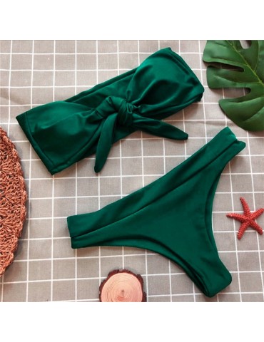 Green Bow Tie Bandeau Set