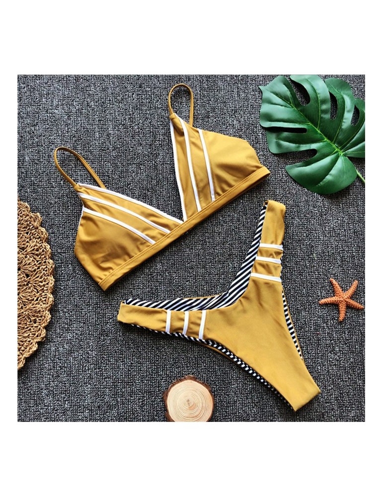 Yellow High Cut Bikini Set