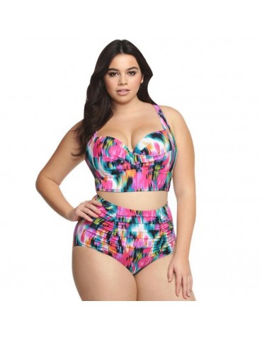 Qcmgmg Bikini Sets for Women Two Piece Strapless Summer Swimwear Cheeky  2024 Swimsuit Tie-Dye Beach Bathing Suit 