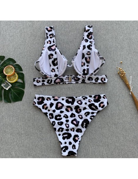 Cut Out Leopard Print Bikini Set